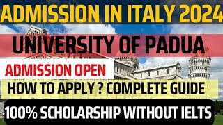 How to apply in university of padova University of padova Italy  How to apply scholarship in Italy [upl. by Gatian]