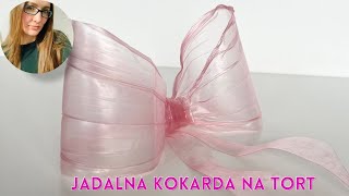 Kokarda na tort  jak zrobić krok po kroku  how to make edible bow [upl. by Nike]