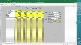 Bond Portfolio YTM and Duration Worksheet [upl. by Bennir]