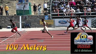 2022 TF  CIFss FINALS  100 Meters Boys all 4 divisions [upl. by Mcclary]