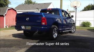 2011 Ram 57 Hemi Flowmaster Super 44 Exhaust Before amp After [upl. by Broderic]