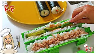 🍙 Cómo hacer sushi con moldes Cómo se hace el sushi casero Sushi casero rápido y fácil🥡🍣19 [upl. by Gass]