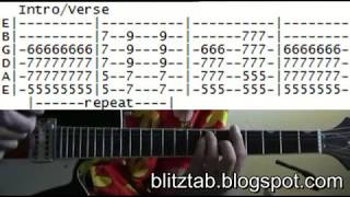 Ramones Blitzkrieg Bop Guitar Lesson Chords amp Tab Tutorial [upl. by Ynaffets]