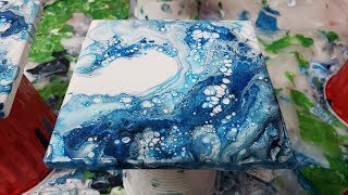 How to Make Coasters  Acrylic Pouring Tutorial with MULTIPLE Techniques [upl. by Kira]