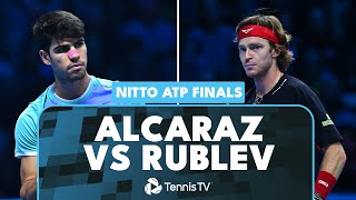 Carlos Alcaraz vs Andrey Rublev Entertaining Match Highlights  Nitto ATP Finals 2024 [upl. by Airal]