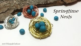 Springtime Wire Birds NestsPendant or BroochPolymer Clay amp Wirework Tutorial [upl. by Tanner]