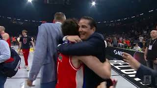 The hug of Teodosić and coach Sfairopoulos shows perfectly how much this trophy means to Zvezda [upl. by Hafeenah]