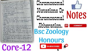 Chromosomal Mutation Or Chromosomal Abberation NotesBsc Zoology HonoursCore12 notes answerkey [upl. by Brookner337]