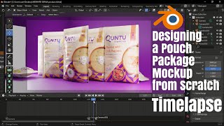 Designing a Pouch Package Mockup from ScratchBlender Tutorial Timelapse [upl. by Adneral572]