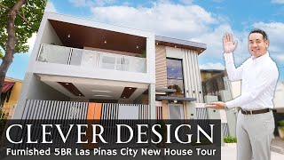 House Tour LP14 • Inside a CLEVERLYDESIGNED Furnished New Home •Las Pinas 5BR House amp Lot for Sale [upl. by Dehlia]