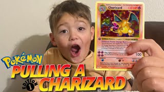 Unboxing 1st Edition Charizard Pokémon Card [upl. by Niletac]