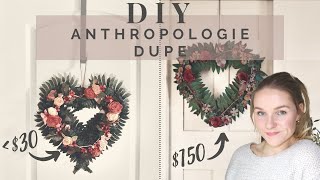 DIY Anthropologie Dupe from Dollar Tree  Valentines Day Wreath [upl. by Gney]