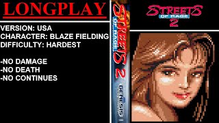 Streets of Rage 2 USA Sega Genesis  Longplay  Blaze Fielding  Hardest Difficulty [upl. by Roberson]