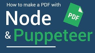 How to Create a PDF with Node and Puppeteer [upl. by Eneroc]