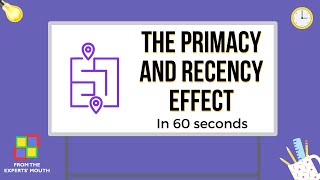 The Primacy and Recency Effect Psychology Concepts in 60 seconds  Tanvee Maheshwari  FTEM [upl. by Ariahay874]