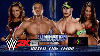 WWE 2K15 Tyson Kidd amp Natalya Neidhart vs John Cena amp Nikki Bella  Mixed Tag Team Match [upl. by Latt276]