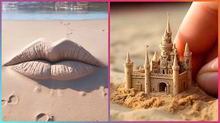 Crazy SAND SCULPTURES amp 15 Other Cool Things ▶4 [upl. by Barolet]