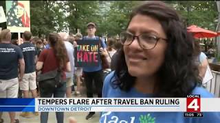 Rashida Tlaib speaks out at community rally against Trumps Muslim Ban [upl. by Ettenhoj]