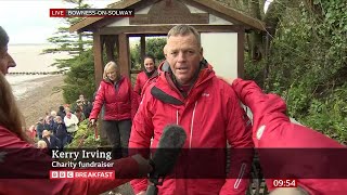 Kerry Irving Completes Hadrians Wall Walking Challenge Live On BBC Breakfast 30032024 [upl. by Sackman]