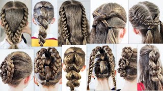 10 easy and simple braided hairstyles Most beautiful hairstyles For every day [upl. by Nellak]