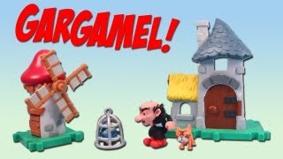 Smurfs Micro Village Gargamel Castle and Windmill Playset Review [upl. by Joana861]