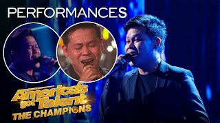 Marcelito Pomoy All Performances on Americas Got Talent The Champions [upl. by Odette]