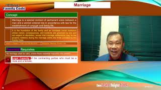 MARRIAGEFAMILY CODECIVIL LAW  Part I  Dean JoeSantos Balagtas Bisquera [upl. by Masry]