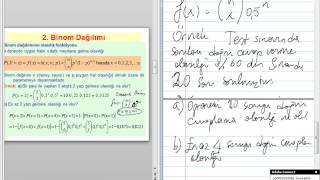 İstatistik 2  Hafta 11  Olasılık Dağılımları Probability Distributions [upl. by Itaws89]