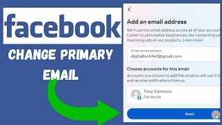 How to Change Primary Email on Facebook PC 2024 [upl. by Siegfried]