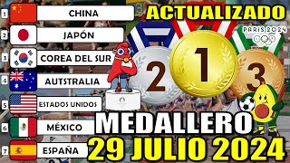 Medallero ACTUALIZADO Juegos Olímpicos París 2024 EN VIVO hoy lunes 29 julio 2024 olimpiadas medalla [upl. by Marshall]