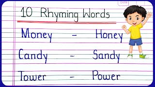 10 rhyming words in english for kids  10 Rhyming Words in English  Rhyming words [upl. by Dnomso]