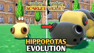 How To Evolve Hippopotas Into Hippowdon In Pokemon Scarlet And Violet  Paldea Pokedex [upl. by Atneciv54]