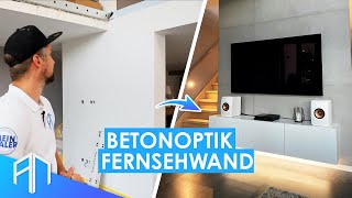 Betonoptik Fernsehwand  Tipps amp Tricks  Der Wandprofi [upl. by Narmak230]