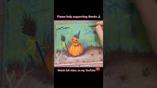 Halloween Pumpkin Painting shorts painting satisfying trending video viralvideo [upl. by Nona]