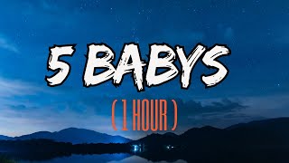 1 HOUR Kim Loaiza  5 BABYS LYRICSLETRA Ft Bellakath x Fariana x Yami Safdie x Ptazeta [upl. by Ipoillak]