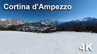 Cortina dAmpezzo Ski Resort  Ski slope 38  4K video [upl. by Tigdirb]