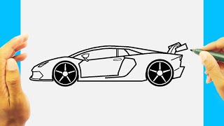 HOW TO DRAW A LAMBORGHINI CAR [upl. by Notlef]