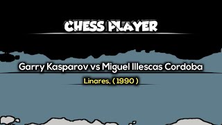 Garry Kasparov vs Miguel Illescas Cordoba  Linares  1990 [upl. by Dieter390]