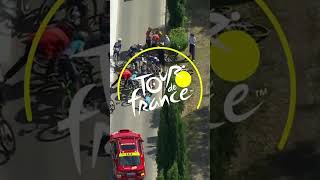 Primoz Roglic Crashes After Alexey Lutsenko Hits Road Furniture In Tour de France 2024 Stage 12 [upl. by Ylicec]