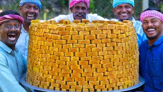 1000 MYSORE PAK  Traditional Mysore Pak Recipe Cooking in Village  Quick amp Easy Sweet Recipe [upl. by Jacobba988]