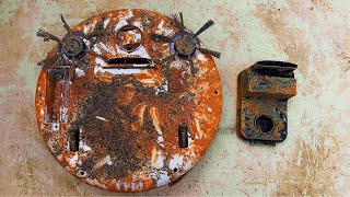 Restoration old broken robot Ecovacs vacuum cleaner  Retro console iRobot Roomba restore and repair [upl. by Eilhsa]