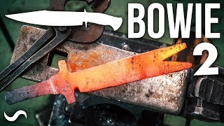 MAKING A BOWIE KNIFE WITH TWIST DAMASCUS Part 2 [upl. by Sherourd]