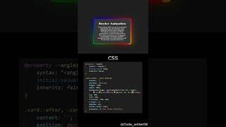 CSS Border Animation  CSS tips and tricks  shorts webdesign html css [upl. by Trepur]