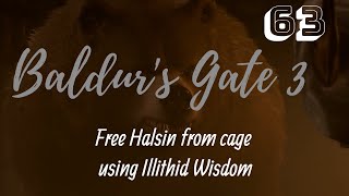 Baldurs Gate 3 Act 1 p63  Free Halsin from cage using Illithid Wisdom [upl. by Sama838]