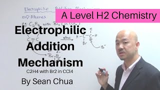 ALevel H2 Chemistry Electrophilic Addition Mechanism C2H4 with Br2 in CCl4 [upl. by Hackathorn631]