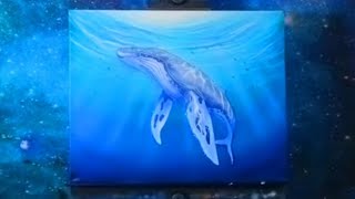 Acrylic painting a humpback whale on Canvas [upl. by Nashbar]