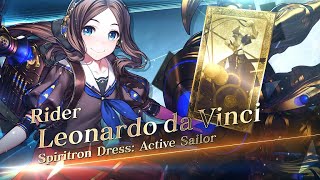 FateGrand Order  Leonardo da Vinci Rider Spiritron Dress Servant Introduction [upl. by Noelani]