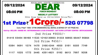 Nagaland Lottery Sambad 8pm 91224 Lottery Result Pdf Fax [upl. by Ayvid]