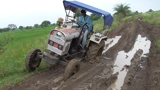 Eicher 242 Tractor Crossing Canal Nahar  Power of Eicher Tractor [upl. by Ninel]