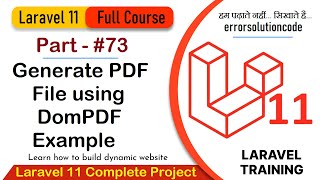 Laravel 11 Full Course  73 Laravel 11 Generate PDF File using DomPDF Example [upl. by Ydnik256]